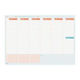 Finocam Bari Planificador sin Fechar - Internacional - Semana Vista Vertical - Formato A4 - 297x210mm - Papel de 90g/m2 - 60 Hoj