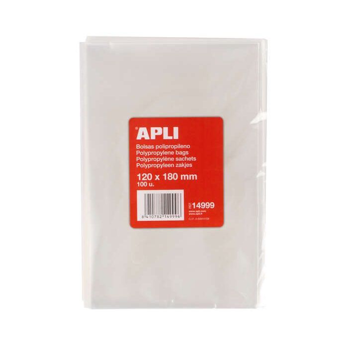 Apli Bolsas Polipropileno Transparente 120x180mm - Galga 120 - Alta Resistencia y Flexibilidad - Uso Alimenticio