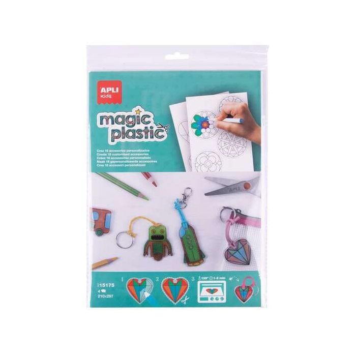 Apli Magic Plastic - Se Transforma en Plastico Duro - Disminuye su Tamaño - 4 Hojas