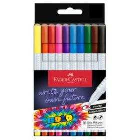 Faber-Castell Bold Pack con 10 Rotuladores de Colores con Grip - Punta Ancha - Trazo 1mm - Tinta a Base de Colorantes Alimentari
