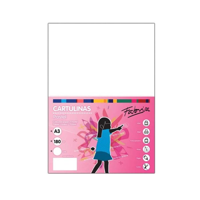 Fabrisa Pack de 100 Cartulinas 180 g/m² - Tamaño A3 - Color Blanco