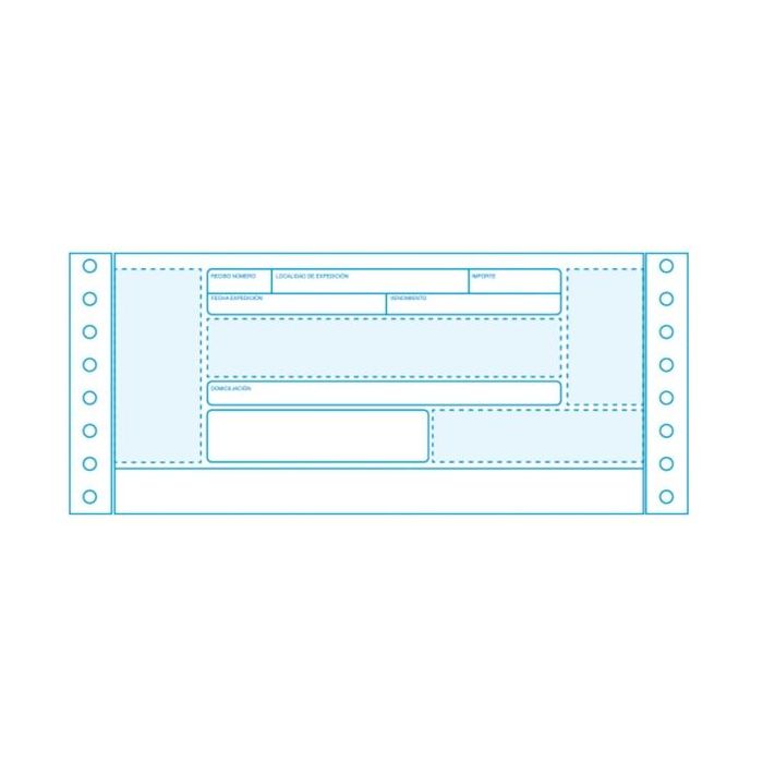 Fabrisa Caja de Recibos Negociables 240x4  90gr - 1 Hoja 2 Trepados 2.500 pliegos