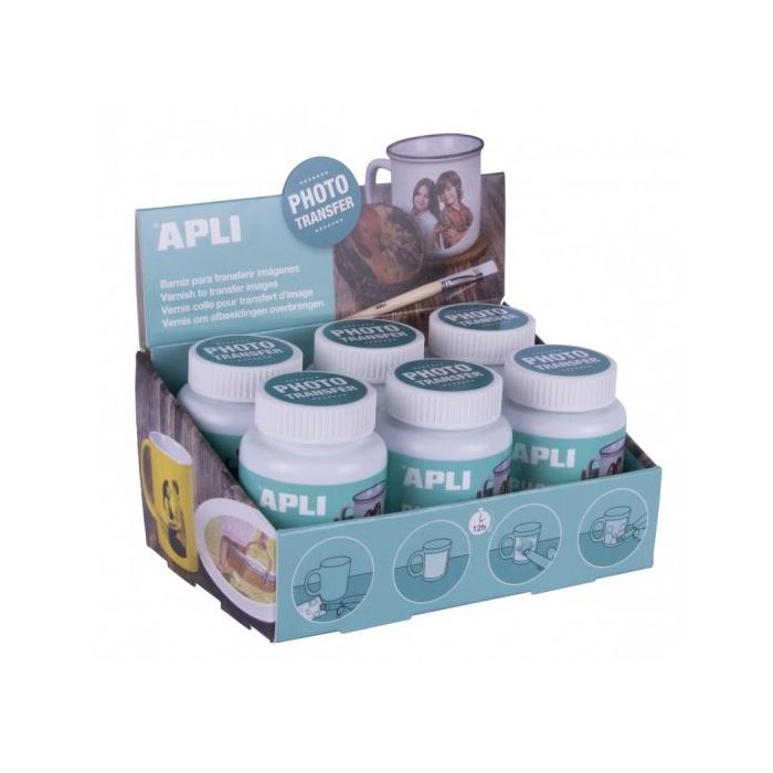 Apli Barniz Photo Transfer - Base Agua - Acabado Brillante - Ideal para Manualidades - Transferencia de Imagenes - Multi-Superfi