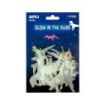 Apli Dinosaurios Luminiscentes 3D - Plastico Solido - Brillan en la Oscuridad - Adhesivo Permanente - Decoracion Versatil