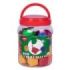 Apli Kit de Formas Ensartables - 40 Piezas - 4 Cordones de 90cm - 6 Formas Geometricas - Colores Surtidos - Bote de Plastico con