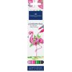 Faber-Castell Tropical Escapes Pack con 4 Rotuladores Goldfaber Doble Punta - Punta Pincel y Punta Fina 0.6mm- Solubles en Agua,
