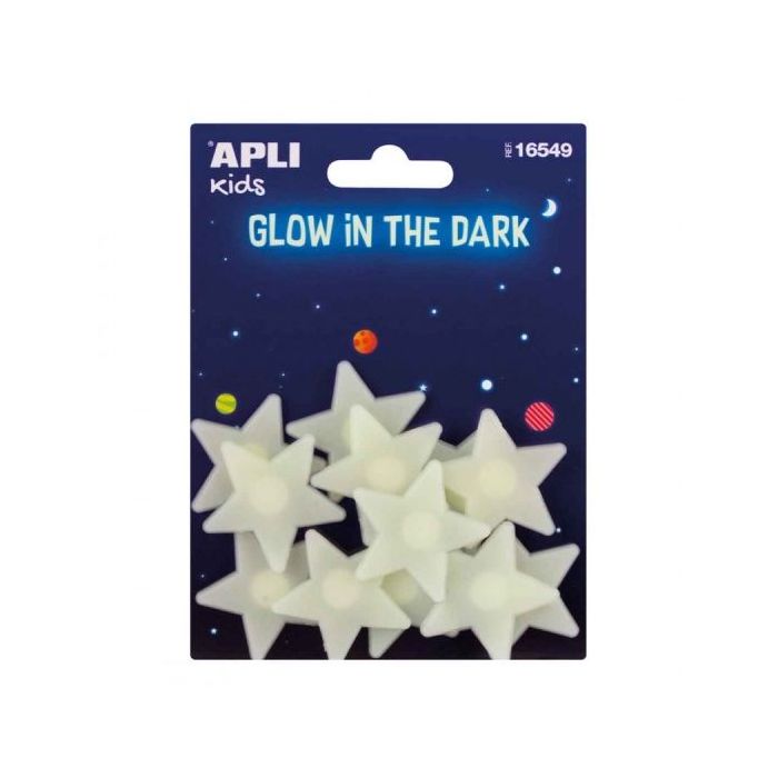 Apli Estrellas Luminiscentes 3D - Brillan en la Oscuridad - Adhesivo Permanente - Decoracion Versatil