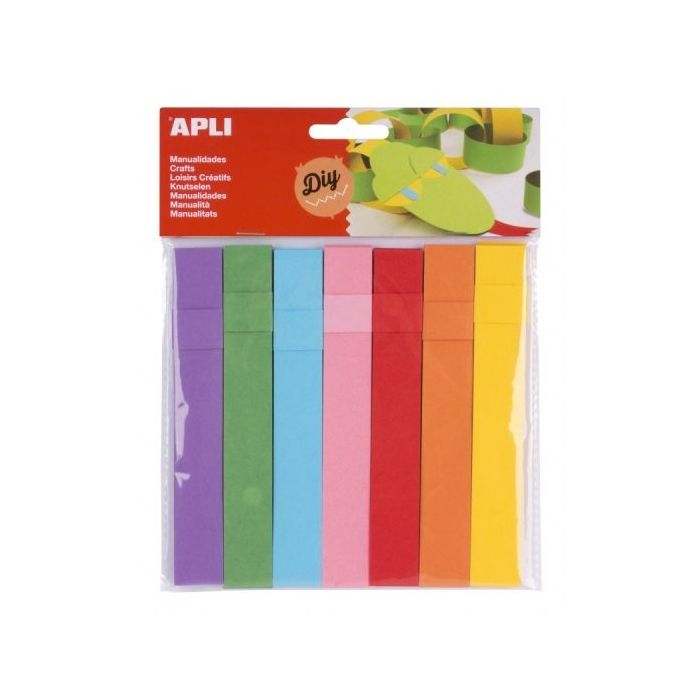 Apli Tiras de Papel - 30 Tiras por Color - Perfectas para Decoraciones, Guirnaldas y Manualidades - Colores Surtidos