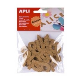 Apli Pack de 52 Letras de Corcho Adhesivas - Ideales para Scrapbooking - Decorar Libretas - Personalizar Regalos - Manualidades