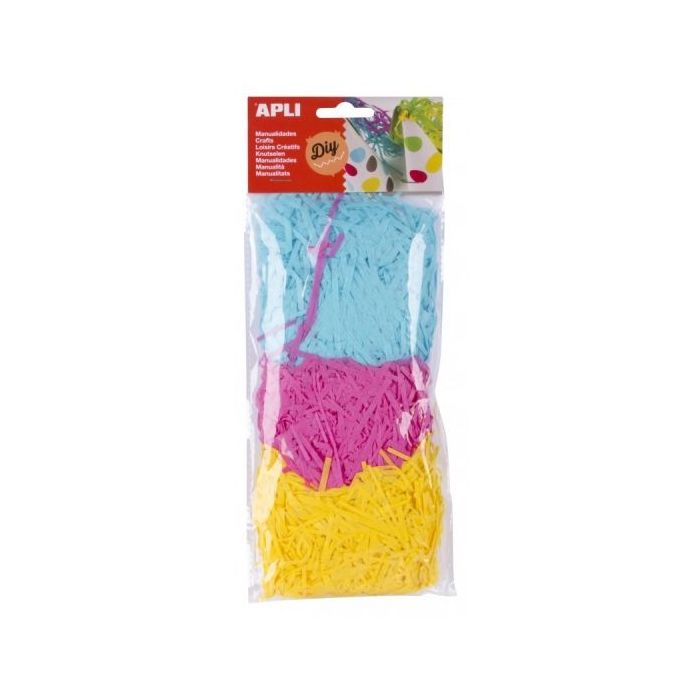 Apli Tiras de Papel de Seda - Ideal para Manualidades - Piñatas - Gorros - Disfraces - Color Amarillo