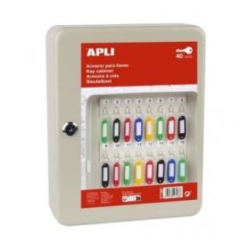 Apli Armario Porta Llaves con Cierre - 40 Posiciones - Ideal para Oficinas y Almacenes - Organizacion y Acceso Facil - No Incluy
