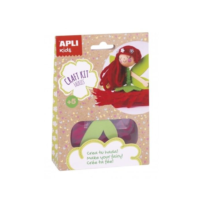 Apli Mini Kit de Manualidades Hada Roja - Incluye Material e Instrucciones - Beneficios: Reduce Estres, Aumenta Autoestima, Mejo