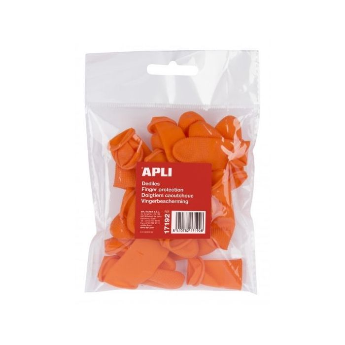 Apli Dediles de Goma Talla M - Bolsa de 20 Unidades - Ideales para Pasar Paginas, Contar Billetes y Abrir Bolsas - Perfectos par