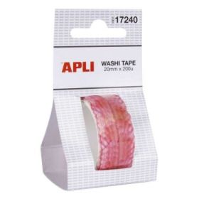 Apli Washi Tape Petalos Precortados - Tamaño 20mmx2m - 200 Petalos Rosados - Adhesivo de Alta Calidad - Ideal para Manualidades