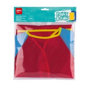 Apli Delantal/Bata para Pintura - Talla M - Bolsillo para Herramientas - Cierre Velcro Posterior - Ideal para Niños de 3 a 5 Año
