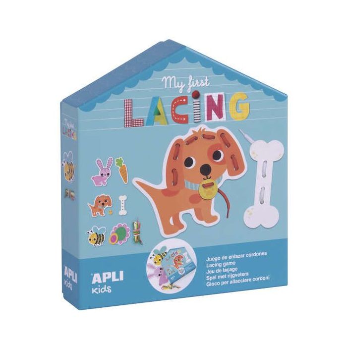 Apli Myfirstlacing - Juego de Enhebrar para Niños - Fomenta la Motricidad Fina y la Coordinacion Ojo-Mano - Incluye Cordones y T