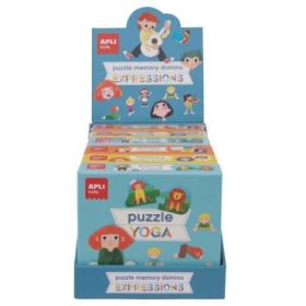 Apli Coleccion de Juegos Educativos - Incluye 2 Puzles Yoga de 24 Piezas, 2 Memory Emotions de 24 Piezas y 2 Domino Music de 28