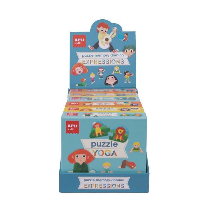 Apli Coleccion de Juegos Educativos - Incluye 2 Puzles Yoga de 24 Piezas, 2 Memory Emotions de 24 Piezas y 2 Domino Music de 28