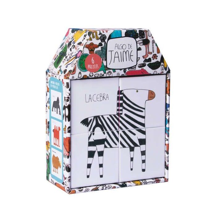 Apli Rompecabezas Infantil de 4 Cubos - Diseños de Animales - Medida 7x7cm - Desarrollo de Habilidades - Ilustrado por Jaime con