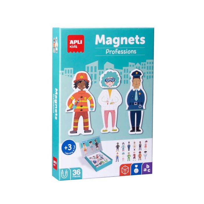 Apli Juego magnetico de las Profesiones - Ayuda a Familiarizarse con Profesiones y Oficios - 36 Fichas Magneticas con Diferentes