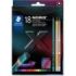 Staedtler Norix 186 Pack de 16 Lapices de Colores HB + 2 Lapices de Grafito - Madera Negra - Mina de Grafito - Diseño Inteligent