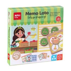 Apli Memo Loto Juego de Memoria y Deduccion - El Objetivo es Completar una Lista de Compra con 4 Articulos de Jugueteria, Fruter