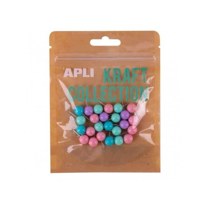 Apli Bolsa de 80 Clips Kraft Collection - Eurohole - Cierre Zip - Diseño Moderno y Llamativo - Color Azul Turquesa