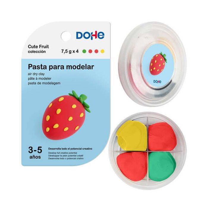 Dohe Coleccion Cute Fruit Pasta para Modelar Fresa - Ligera y Flexible - Apto para Niños de 3 a 5 Años
