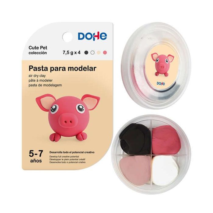 Dohe Coleccion Cute Pet Pasta para Modelar Cerdo - Ligera y Flexible - Apto para Niños de 5 a 7 Años