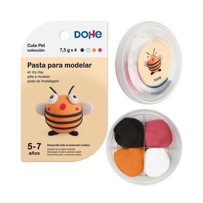 Dohe Coleccion Cute Pet Pasta para Modelar Abeja - Ligera y Flexible - Apto para Niños de 5 a 7 Años