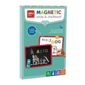 Apli Pizarra Magnetica Doble Cara - Una Cara Para Tiza y otra para Rotuladores - Incluye Rotulador, Caja de Tizas y Borrador - T