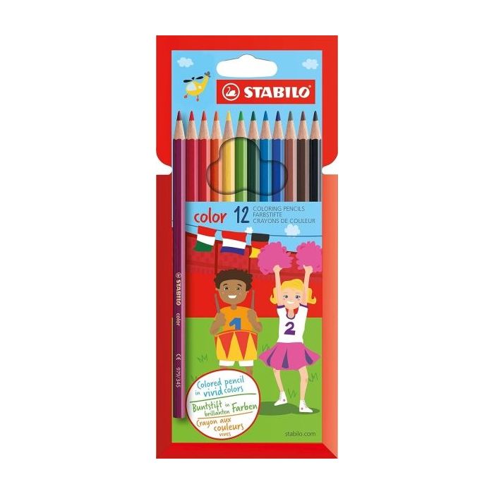 Stabilo Color Pack con 12 Lapices de Colores - Mina de 2.5mm - Ideal para el Colegio - Colores Surtidos