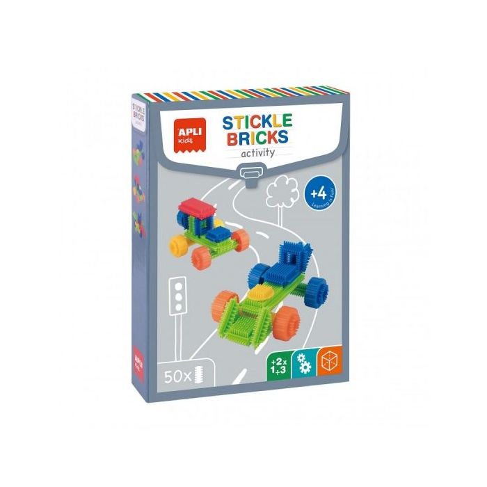 Apli Set Educativo de Construccion - 50 Piezas Flexibles - Fomenta la Psicomotricidad Fina - Mejora Coordinacion Mano-Ojo - Desa