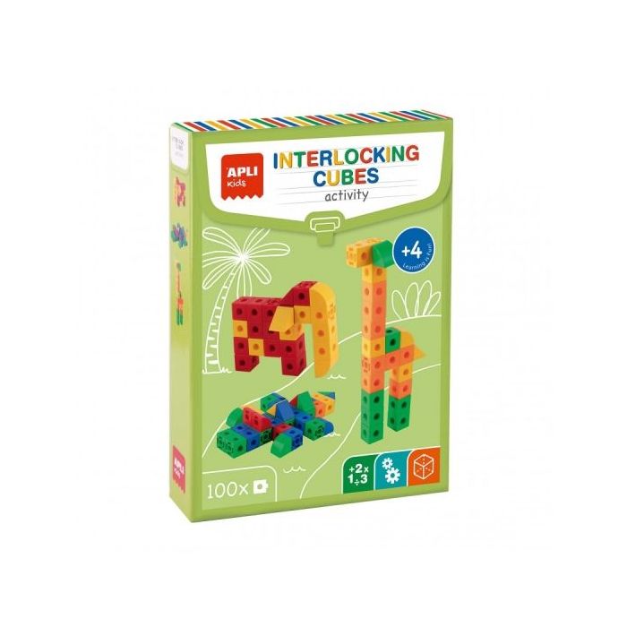 Apli Set Educativo de Construccion - 100 Piezas - Fomenta la Psicomotricidad Fina - Mejora la Coordinacion Mano-Ojo - Desarrolla