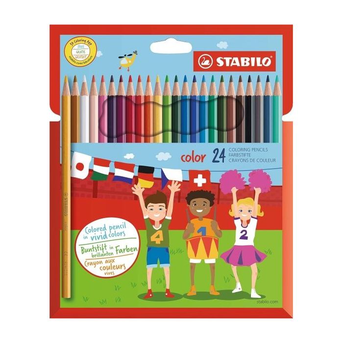 Stabilo Color Pack con 24 Lapices de Colores - Mina de 2.5mm - Ideal para el Colegio - Colores Surtidos
