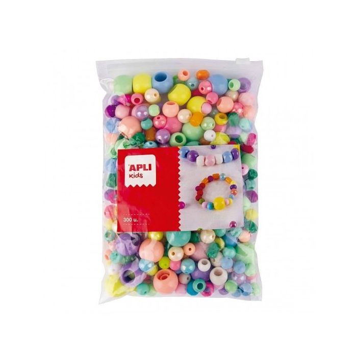Apli Cuentas de Plastico Surtidas - Ideal para Manualidades - Formato MAXI - Perfectas para Escuelas y Hogar