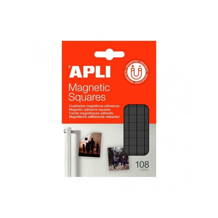 Apli Pack de 108 Cuadros Magneticos Adhesivos - Faciles de Aplicar - Larga Duracion - Alta Fijacion - Ideal para Fotos y Manuali