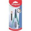 Maped Duo+Pen Pack de Compas Duo + Cajita de Minas - Compas que se puede Utilizar como Portaminas - Clip de Bolsillo - Colores S