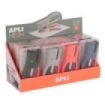 Apli Neon Expositor con 16 Grapadoras de Tenaza con 50 Grapas Nº10 cada Una - Capacidad de Grapado 12 Hojas - Diseño Ergonomico