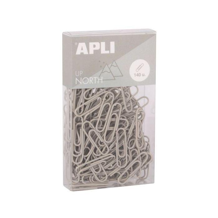 Apli Up North Pack con 140 Clips de Metal 28mm - Color Gris