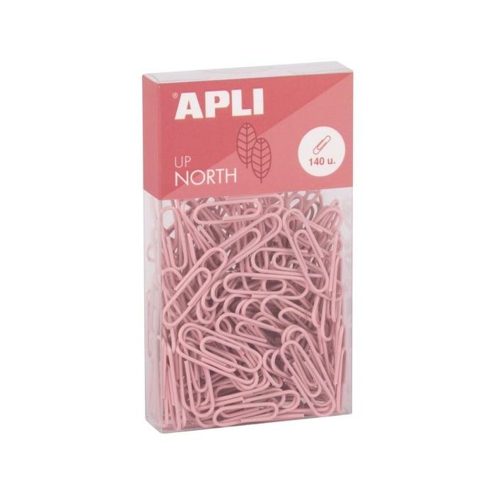 Apli Up North Pack con 140 Clips de Metal 28mm - Color Rosa