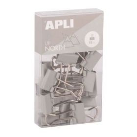 Apli Up North Pack con 15 Pinzas de Metal 19mm - Color Gris