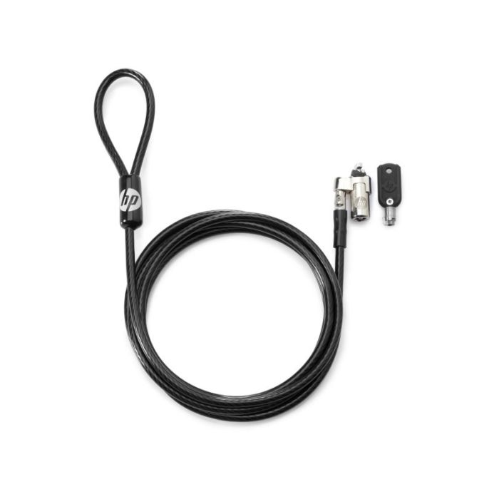 HP Nano Keyed Cable Antirrobo - Ranura Nano - Cable de Acero Galvanizado 1.83m Revestido en Vinilo - Cabezal Giratorio - Facil d