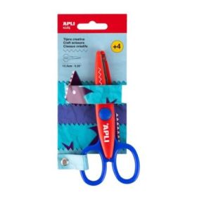 Apli Kids Tijera Escolar Creativa 13.5cm - Corte en Zig Zag - Color Rojo/Azul