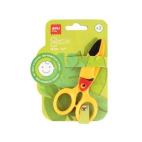 Apli Kids Tijera Preescolar 12cm - Sistema de Seguridad que Evita Cortes en la Piel, el Pelo o la Ropa - Con Formas de Animales