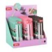 Apli Expositor con 15 Packs de Portagoma con Goma + Recambio - Sin PVC - 3 Colores Surtidos