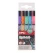 Apli Pack de 5 Rotuladores de Tiza Liquida - Punta Redonda 3mm - Secado Rapido - Colores Patel Surtidos