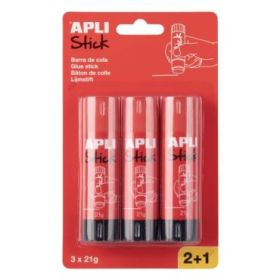 Apli Pack con 3 Barras de Pegamento 21g - Facil Aplicacion - Secado Rapido - Transparente
