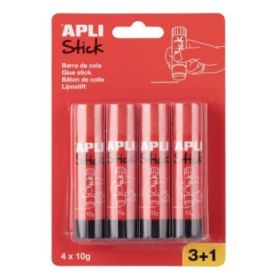 Apli Pack con 4 Barras de Pegamento 10g - Facil Aplicacion - Secado Rapido - Transparente