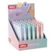 Apli Pocket Gel Expositor con 36 Mini Boligrafos de Tinta Gel Retractiles - Tinta Color Azul - Cuerpo de Diferentes Colores Past